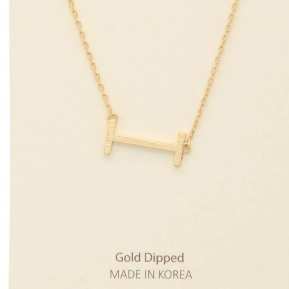 K23 INITIAL NECKLACES Gold Dipped, Brass 17" + 2" extension - Picture 4 of 11